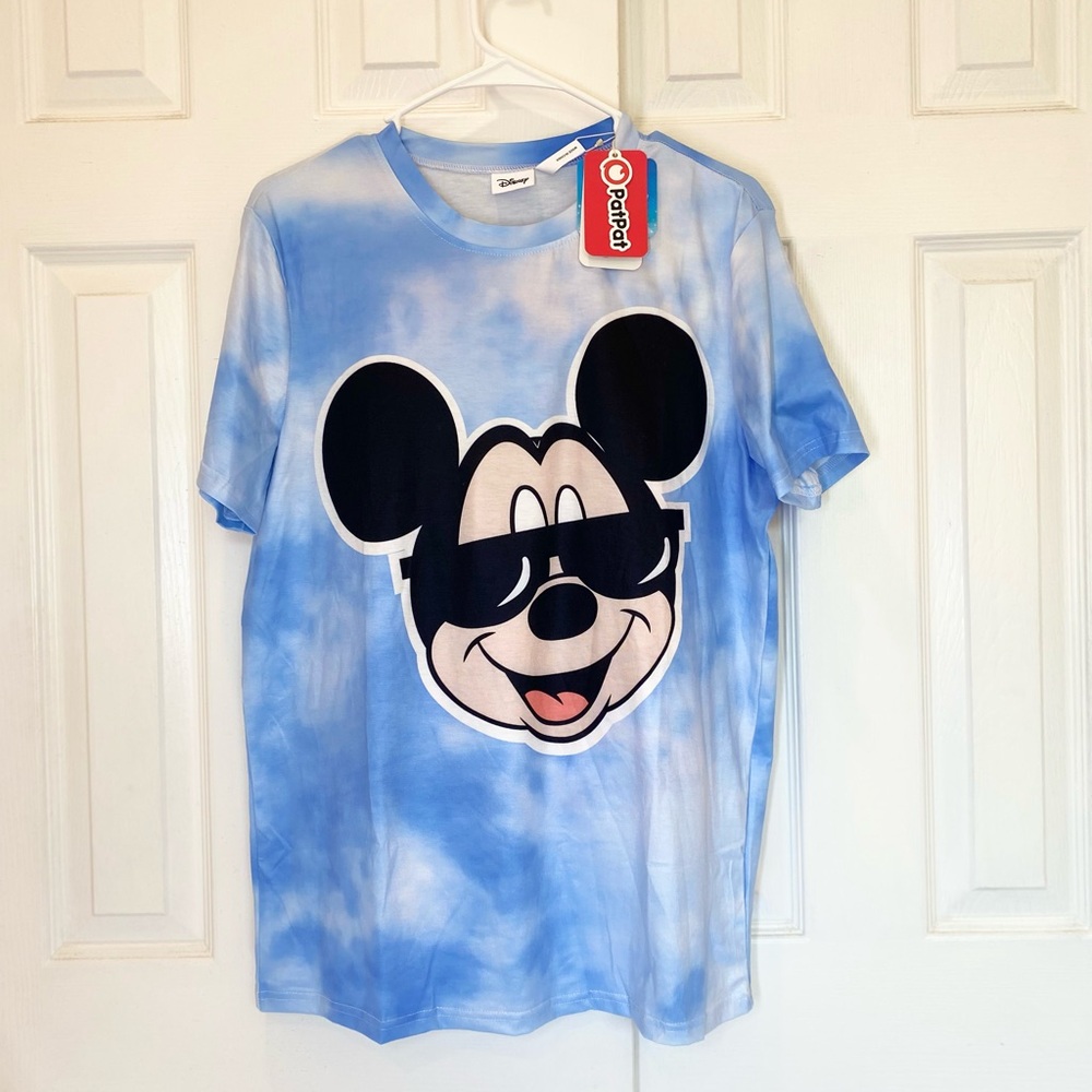 Patpat Disney Men Tie-dye Blue Mickey Mouse Men T-Shirt